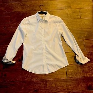Burberry white small petite blouse.
